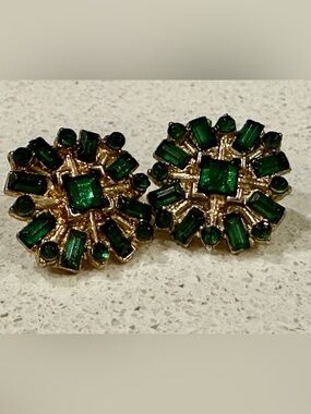 Vintage Earrings Gold Tone Sunburst